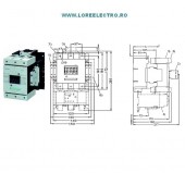3RT1054-1AF36, Contactor tripolar 115A, 400V, Siemens, tensiune bobina 110V ac / dc conexiuni cleme