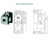 3RT1064-6AB36 contactor Siemens 225A, Putere 110kW, tensiune bobina 24V  ac/dc conexiune bare, Gabarit S12, 2NO+2NC