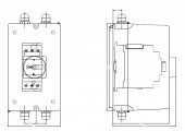 3RV1933-1DA00 cutie plastic IP55 pentru  motorstarter SIEMENS 3RV2031 prevazut cu maneta actionare rotativa GALBEN ROSU S2