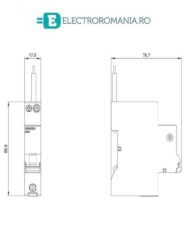 5SV6316-6KP25 siguranta Siemens combinata AFDD si RCBO 1P+N, curba B, 25A, 30mA, siguranta diferentiala cu AFDD
