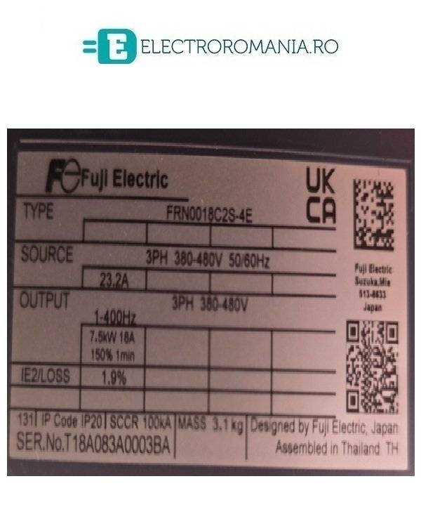 Cutie metalica pentru comanda motor cu convertizor frecventa FUJI FRN0018C2S-4E, 7,5kW, 18A