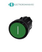 3SU1000-0AB40-0AC0, ACTUATOR BUTON SIEMENS SIRIUS, DIAMETRU DE 22 MM, VERDE CU INSCRIPTIE I, PLAT, FUNCTIONARE MOMENTANA CU REVENIRE
