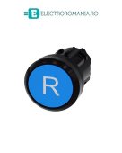 3SU1000-0AB50-0AR0, ACTUATOR BUTON SIEMENS SIRIUS, DIAMETRU DE 22 MM, ALBASTRU CU INSCRIPTIE R, PLAT, FUNCTIONARE MOMENTANA CU REVENIRE