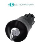 3SU1000-1HG10-0AA0, ACTUATOR BUTON TIP CIUPERCA CU INCUIETOARE RONIS SIEMENS SIRIUS, DIAMETRU DE 22 MM, NEGRU, 40 MM, CU RETINERE