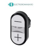 3SU1000-3AB66-0AL0, ACTUATOR BUTON DUBLU SIEMENS SIRIUS, DIAMETRU DE 22 MM, ALB/ALB, MARCAT CU -/+, PLAT, CU REVENIRE