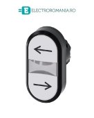 3SU1000-3AB66-0AM0, ACTUATOR BUTON DUBLU SIEMENS SIRIUS, DIAMETRU DE 22 MM, ALB/ALB, MARCAT CU SAGETI, PLAT, CU REVENIRE