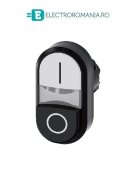 3SU1000-3BB61-0AK0, ACTUATOR BUTON DUBLU SIEMENS SIRIUS, DIAMETRU DE 22 MM, ALB/NEGRU, PLAT/INALT, MARCAT CU I/O, CU REVENIRE