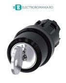 3SU1000-4BM01-0AA0 Cap cheie de comanda 3 pozitii cu revenire 1 - 0 - 2, plastic, cu Cheie RONIS SB30, Cu scoatere cheie pe pozitia 0, Siemens, Sirius Act, 22mm,