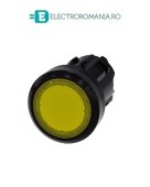 3SU1001-0AA30-0AA0, ACTUATOR BUTON ILUMINAT SIEMENS SIRIUS, DIAMETRU DE 22 MM, GALBEN, PLAT, CU RETINERE