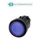 3SU1001-0AA50-0AA0, ACTUATOR BUTON ILUMINAT SIEMENS SIRIUS, DIAMETRU DE 22 MM, ALBASTRU, PLAT, CU RETINERE