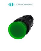 3SU1001-1AD40-0AA0, ACTUATOR BUTON TIP CIUPERCA ILUMINAT SIEMENS SIRIUS, DIAMETRU DE 22 MM, VERDE, PLAT (30 MM), CU REVENIRE