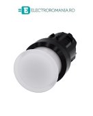 3SU1001-1AD60-0AA0, ACTUATOR BUTON TIP CIUPERCA ILUMINAT SIEMENS SIRIUS, DIAMETRU DE 22 MM, ALB, PLAT (30 MM), CU REVENIRE