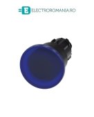 3SU1001-1BA50-0AA0, ACTUATOR BUTON TIP CIUPERCA ILUMINAT SIEMENS SIRIUS, DIAMETRU DE 22 MM, ALBASTRU, 40 MM, CU RETINERE