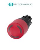 3SU1001-1GB20-0AA0, ACTUATOR BUTON OPRIRE DE URGENTA TIP CIUPERCA ILUMINAT SIEMENS SIRIUS, DIAMETRU DE 22 MM, ROSU, 30 MM, CU RETINERE