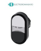 3SU1001-3AB61-0AA0, ACTUATOR BUTON DUBLU ILUMINAT SIEMENS SIRIUS, DIAMETRU DE 22 MM, ALB/NEGRU, PLAT, CU REVENIRE