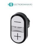 3SU1001-3AB66-0AL0, ACTUATOR BUTON DUBLU ILUMINAT SIEMENS SIRIUS, DIAMETRU DE 22 MM, ALB/ALB, MARCAT CU -/+, PLAT, CU REVENIRE