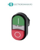 3SU1001-3BB42-0AK0, ACTUATOR BUTON DUBLU ILUMINAT SIEMENS SIRIUS, DIAMETRU DE 22 MM, VERDE/ROSU MARCAT I/O, PLAT/INALT, CU REVENIRE