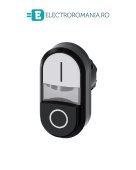 3SU1001-3BB61-0AK0, ACTUATOR BUTON DUBLU ILUMINAT SIEMENS SIRIUS, DIAMETRU DE 22 MM, ALB/NEGRU MARCAT I/O, PLAT/INALT, CU REVENIRE