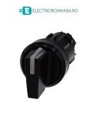 3SU1002-2BN10-0AA0, ACTUATOR COMUTATOR ROTATIV ILUMINAT SIEMENS SIRIUS, DIAMETRU DE 22 MM, NEGRU, CU 3 POZITII I-O-II, CU RETINERE SI REVENIRE