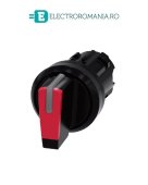3SU1002-2BN20-0AA0, ACTUATOR COMUTATOR ROTATIV ILUMINAT SIEMENS SIRIUS, DIAMETRU DE 22 MM, ROSU, CU 3 POZITII I-O-II, CU RETINERE SI REVENIRE
