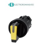 3SU1002-2BN30-0AA0, ACTUATOR COMUTATOR ROTATIV ILUMINAT SIEMENS SIRIUS, DIAMETRU DE 22 MM, GALBEN, CU 3 POZITII I-O-II, CU RETINERE SI REVENIRE