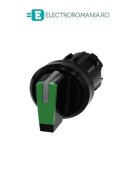 3SU1002-2BN40-0AA0, ACTUATOR COMUTATOR ROTATIV ILUMINAT SIEMENS SIRIUS, DIAMETRU DE 22 MM, VERDE, CU 3 POZITII I-O-II, CU RETINERE SI REVENIRE