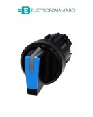 3SU1002-2BP50-0AA0, ACTUATOR COMUTATOR ROTATIV ILUMINAT SIEMENS SIRIUS, DIAMETRU DE 22 MM, ALBASTRU, CU 3 POZITII I-O-II, CU REVENIRE SI RETINERE