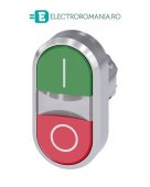 3SU1050-3AB42-0AK0 CAP BUTON DUBLU DE COMANDA METALIC VERDE ROSU Inscriptionat I 0 SIEMENS SIRIUS ACT,