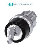 3SU1050-4BL11-0AA0 Cap cheie de comanda 3 pozitii cu retinere 1 - 0 - 2, metal, cu Cheie RONIS SB30, Cu scoatere cheie pe pozitia 1,0,2, Siemens, Sirius Act, 22mm,