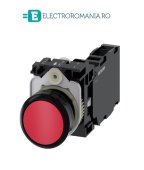 3SU1100-0AB20-1FA0, BUTON DE COMANDA COMPLET SIEMENS SIRIUS, DIAMETRU DE 22 MM, ROSU, CU REVENIRE, 1NC+1NO, CONEXIUNE CU SURUB