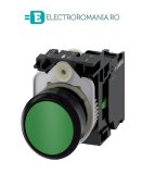 3SU1100-0AB40-1BA0, BUTON DE COMANDA COMPLET SIEMENS SIRIUS, DIAMETRU DE 22 MM, VERDE, CU REVENIRE, 1NO, CONEXIUNE CU SURUB