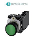 3SU1100-0AB40-1FA0, BUTON DE COMANDA COMPLET SIEMENS SIRIUS, DIAMETRU DE 22 MM, VERDE, CU REVENIRE, 1NO+1NC, CONEXIUNE CU SURUB