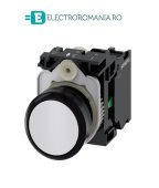 3SU1100-0AB60-1BA0, BUTON DE COMANDA COMPLET SIEMENS SIRIUS, DIAMETRU DE 22 MM, ALB, CU REVENIRE, 1NO, CONEXIUNE CU SURUB