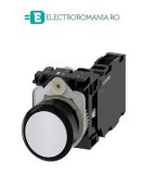 3SU1100-0AB60-1FA0, BUTON DE COMANDA COMPLET SIEMENS SIRIUS, DIAMETRU DE 22 MM, ALB, CU REVENIRE, 1NO+1NC, CONEXIUNE CU SURUB