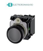3SU1100-0AB70-1BA0, BUTON DE COMANDA COMPLET SIEMENS SIRIUS, DIAMETRU DE 22 MM, TRANSPARENT, CU REVENIRE, 1NO, CONEXIUNE CU SURUB