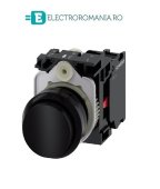 3SU1100-0BB10-1CA0, BUTON DE COMANDA COMPLET SIEMENS SIRIUS, DIAMETRU DE 22 MM, NEGRU, INALT, CU REVENIRE, 1NC, CONEXIUNE CU SURUB