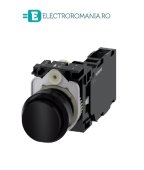 3SU1100-0BB10-1FA0, BUTON DE COMANDA COMPLET SIEMENS SIRIUS, DIAMETRU DE 22 MM, NEGRU, INALT, CU REVENIRE, 1NO+1NC, CONEXIUNE CU SURUB