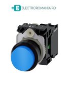 3SU1100-0BB50-1BA0, BUTON DE COMANDA COMPLET SIEMENS SIRIUS, DIAMETRU DE 22 MM, ALBASTRU, INALT, CU REVENIRE, 1NO, CONEXIUNE CU SURUB
