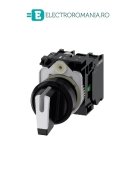 3SU1100-2BM60-1NA0, SELECTOR DE COMANDA COMPLET SIEMENS SIRIUS, DIAMETRU DE 22 MM, ALB, ILUMINABIL, CU REVENIRE, 3 POZITII I-O-II, 1NO+1NC, CONEXIUNE CU SURUB