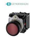 3SU1102-0AB20-1CA0, BUTON DE COMANDA COMPLET SIEMENS SIRIUS, DIAMETRU DE 22 MM, ROSU, LUMINOS, CU REVENIRE, 1NC, LED 24 V AC/DC, CONEXIUNE CU SURUB