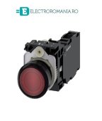 3SU1102-0AB20-1FA0, BUTON DE COMANDA COMPLET SIEMENS SIRIUS, DIAMETRU DE 22 MM, ROSU, LUMINOS, CU REVENIRE, 1NC+1NO, LED 24 V AC/DC, CONEXIUNE CU SURUB