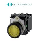 3SU1102-0AB30-1BA0, BUTON DE COMANDA COMPLET SIEMENS SIRIUS, DIAMETRU DE 22 MM, GALBEN, LUMINOS, CU REVENIRE, 1NO, LED 24 V AC/DC, CONEXIUNE CU SURUB