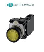 3SU1102-0AB30-1FA0, BUTON DE COMANDA COMPLET SIEMENS SIRIUS, DIAMETRU DE 22 MM, GALBEN, LUMINOS, CU REVENIRE, 1NO+1NC, LED 24 V AC/DC, CONEXIUNE CU SURUB