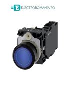 3SU1102-0AB50-1FA0, BUTON DE COMANDA COMPLET SIEMENS SIRIUS, DIAMETRU DE 22 MM, ALBASTRU, LUMINOS, CU REVENIRE, 1NO+1NC, LED 24 V AC/DC, CONEXIUNE CU SURUB