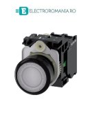 3SU1102-0AB60-1BA0, BUTON DE COMANDA COMPLET SIEMENS SIRIUS, DIAMETRU DE 22 MM, ALB, LUMINOS, CU REVENIRE, 1NO, LED 24 V AC/DC, CONEXIUNE CU SURUB