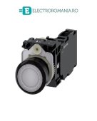 3SU1102-0AB60-1FA0, BUTON DE COMANDA COMPLET SIEMENS SIRIUS, DIAMETRU DE 22 MM, ALB, LUMINOS, CU REVENIRE, 1NO+1NC, LED 24 V AC/DC, CONEXIUNE CU SURUB