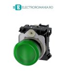 3SU1102-6AA40-1AA0, LAMPA DE SEMNALIZARE COMPLETA SIEMENS SIRIUS, DIAMETRU DE 22 MM, VERDE, LENTILA NETEDA, LED INTEGRAT 24 V AC/DC, CONEXIUNE CU SURUB