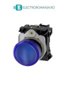 3SU1102-6AA50-1AA0, LAMPA DE SEMNALIZARE COMPLETA SIEMENS SIRIUS, DIAMETRU DE 22 MM, ALBASTRA, LENTILA NETEDA, LED INTEGRAT 24 V AC/DC, CONEXIUNE CU SURUB