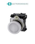 3SU1102-6AA60-1AA0, LAMPA DE SEMNALIZARE COMPLETA SIEMENS SIRIUS, DIAMETRU DE 22 MM, ALBA, LENTILA NETEDA, LED INTEGRAT 24 V AC/DC, CONEXIUNE CU SURUB