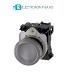 3SU1102-6AA70-1AA0, LAMPA DE SEMNALIZARE COMPLETA SIEMENS SIRIUS, DIAMETRU DE 22 MM, TRANSPARENTA, LENTILA NETEDA, LED INTEGRAT 24 V AC/DC, CONEXIUNE CU SURUB
